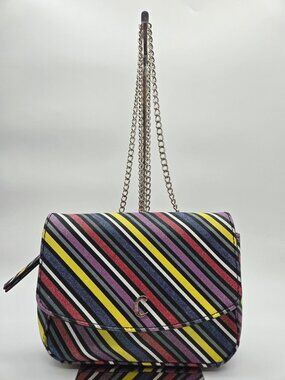 Circus by Sam Edelman Glitter Stripe Chain Strap Crossbody Bag EUC